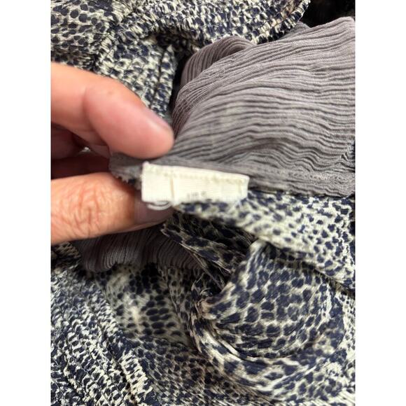 Free People Women S/P Roma Chiffon Snake Ruffle Long Sleeve Blouse Animal Print - Picture 5 of 8